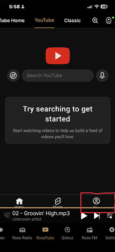 youTube login item